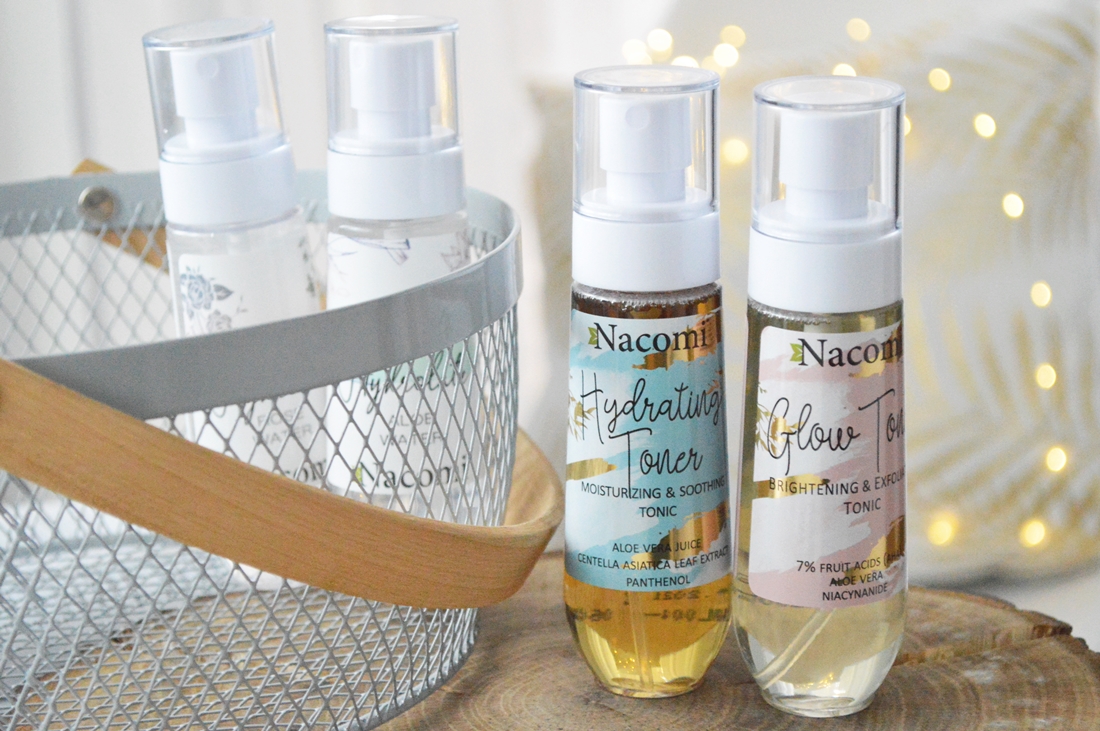 tonik nawilżający i tonik złuszczający z kwasami Nacomi